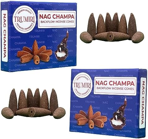 TRUMIRI Nag Champa Backflow Incense Cones - 20 Cone Dual Pack