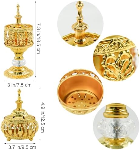 MrMrKura 2PCS Metal Incense Burner Vintage Style