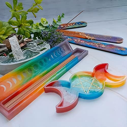 Moon Phase Incense Holder Epoxy Resin Molds Set 5-Count
