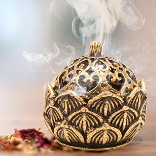 2Pcs Mini Brass Lotus Flower Incense Holder Decor