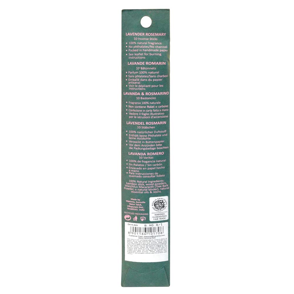 Maroma Eda Incense 10 Count Lavender Rosemary