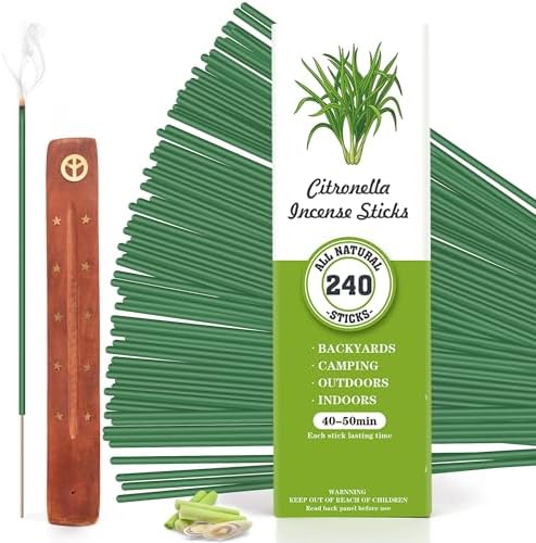 Citronella Incense Sticks 240 Count with Holder