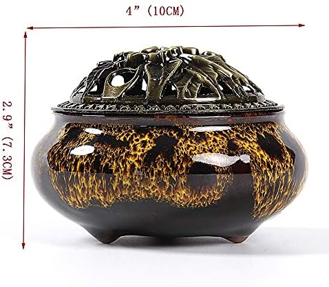 Ceramic Incense Burner with Stick Holder and Cone Compatibility