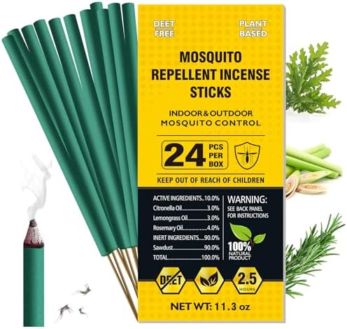 BugBai Mosquito Repellent Incense Sticks 24PCS