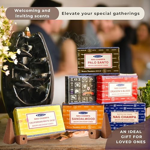 TRUMIRI Variety Pack Backflow Incense Cones for Waterfall Fountain - Pack of 6