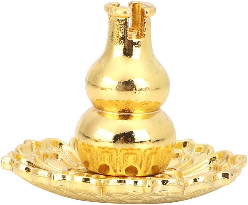 BORDSTRACT Mini Incense Holder Gold Copper Alloy Lotus Shaped Burner