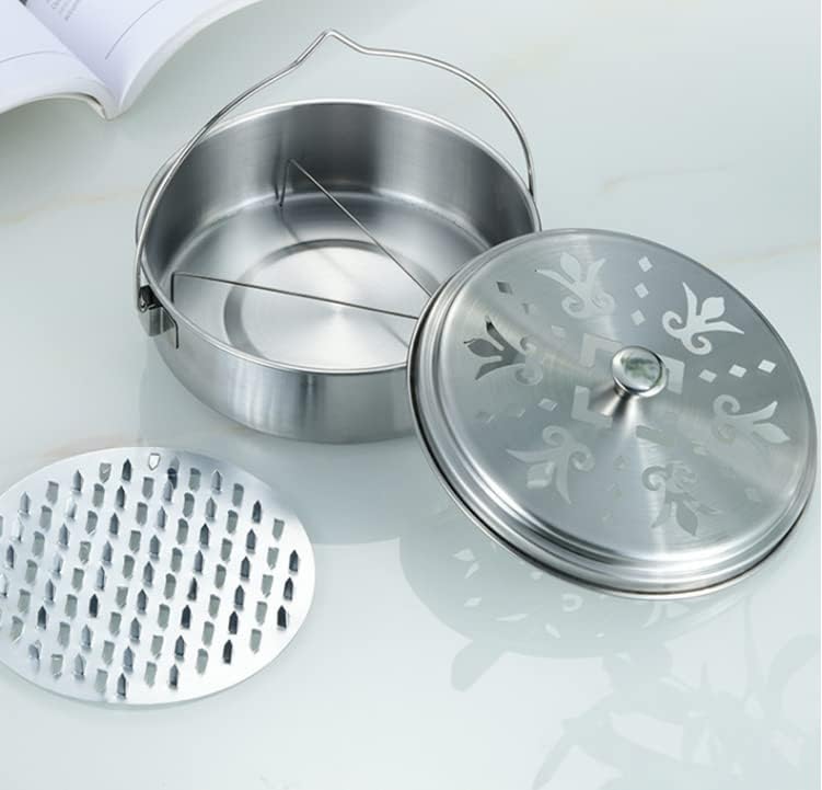 2 Portable Mosquito Coil Holders with Handle Fireproof Incense Burner for Home Silver