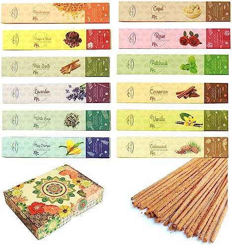 Aroma Valley Incense Sticks Variety Pack 12 Aromas 100 Sticks