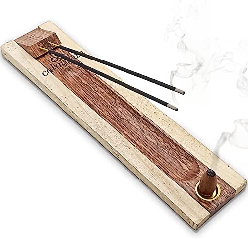 Rosewood Incense Holder for Sticks - 11 Inch Dual Burners with Cone Holder