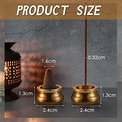 Suclain 6 Pcs Brass Incense Burner Holder for Sticks and Cones