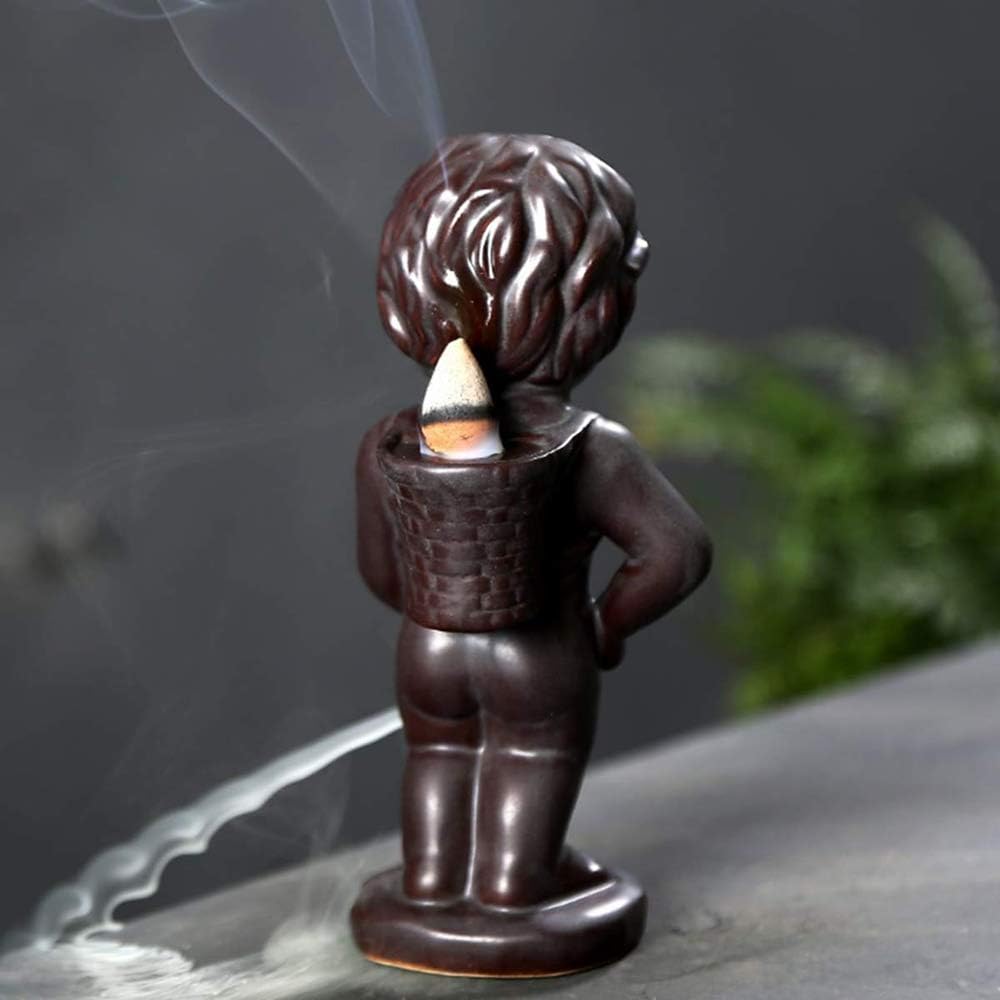 GOLDEAL Peeing Boy Backflow Incense Burner with 20 Cones