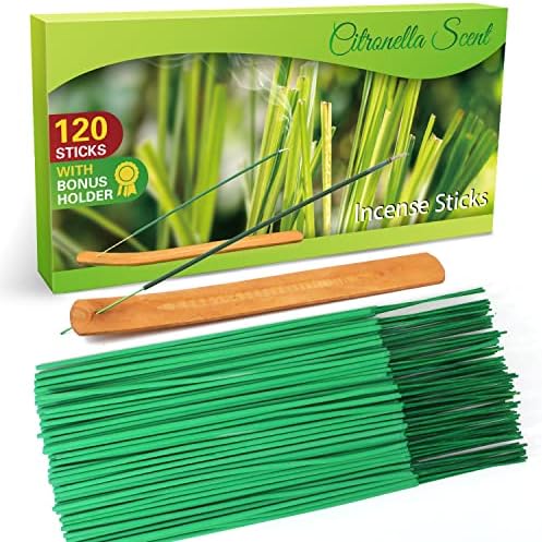 STRN Citronella Incense Sticks with Holder - 120 Sticks per Box
