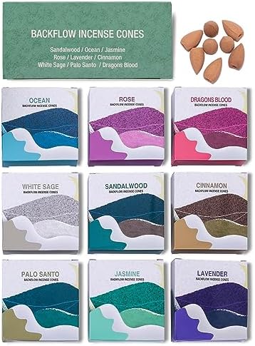 Mosfantal Backflow Incense Cones Set of 9