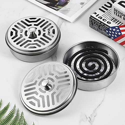 2 Portable Mosquito Coil Holders with Handle and Fireproof Design