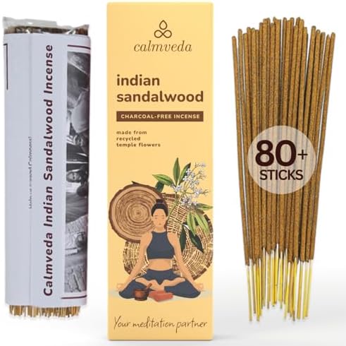 Calmveda Indian Sandalwood Incense Sticks 80 Count