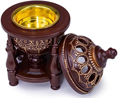 AM Charcoal Incense Burner - 4 Pillar Bakhoor Oud Holder 1