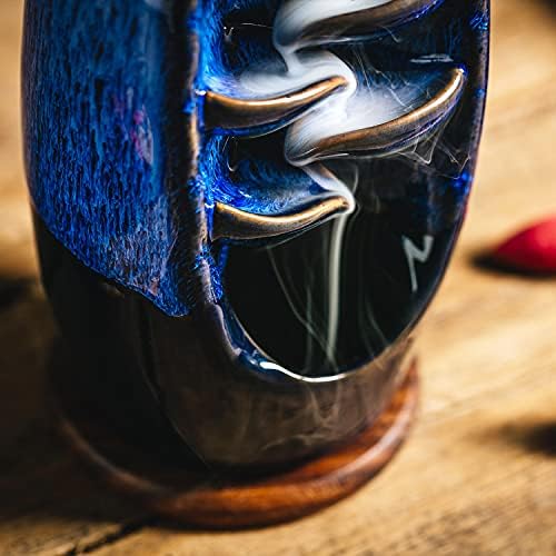 INONE Ceramic Incense Burner with 100 Cones Blue