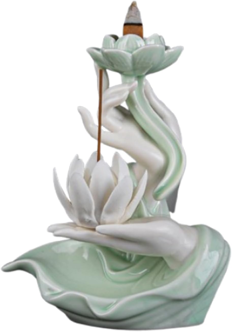 Ceramic Buddhas Hand Backflow Incense Burner