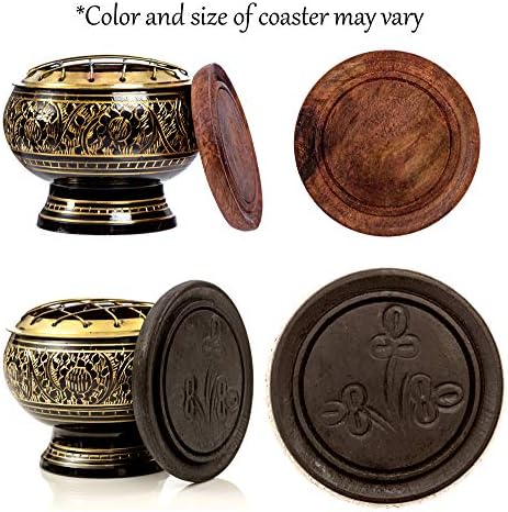 Black Brass Incense Holder - 2 Inch Tall for Resin Cones Meditation