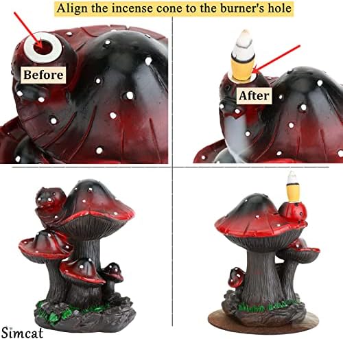 Simcat Backflow Incense Burner Holder with Cones and Sticks
