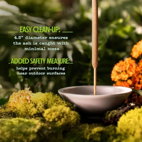 Murphys Naturals Stoneware Incense Stick Holder Forest Green 45 Inch