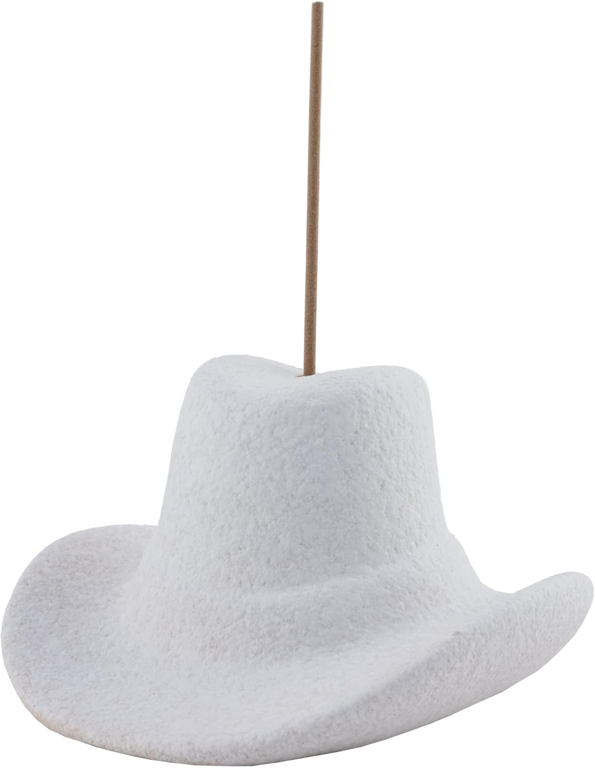 Ceramic Cowboy Hat Incense Holder - White