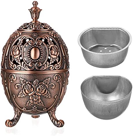 JUXYES Vintage Incense Burner Holder Metal Censer