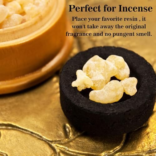 50PCS Incense Charcoal Briquettes - Quick Light Natural Charcoal for Aromatherapy and Resin Burning