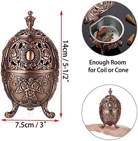 JUXYES Vintage Incense Burner Holder Metal Censer