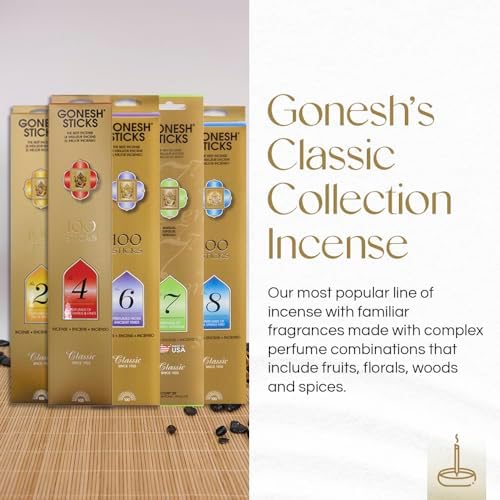Gonesh Classic Incense Sticks Variety Pack - 5 Packs of 20