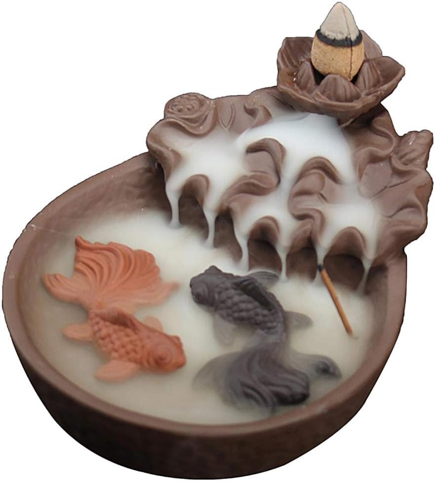 Comeon Two Fishes Incense Holder Ceramic Burner