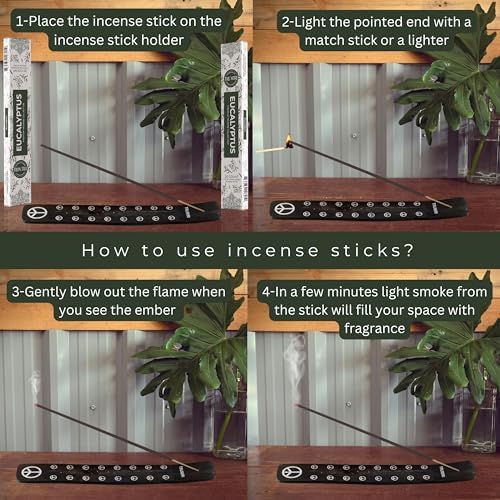 Eucalyptus Incense Sticks - 40 Sticks Dual Pack for Home Use