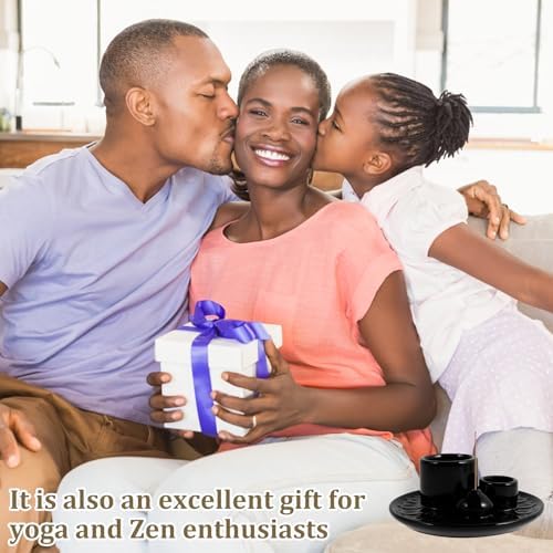 4 in 1 Palo Santo Stick Holder Ceramic Incense Burner for Meditation and Healing Black