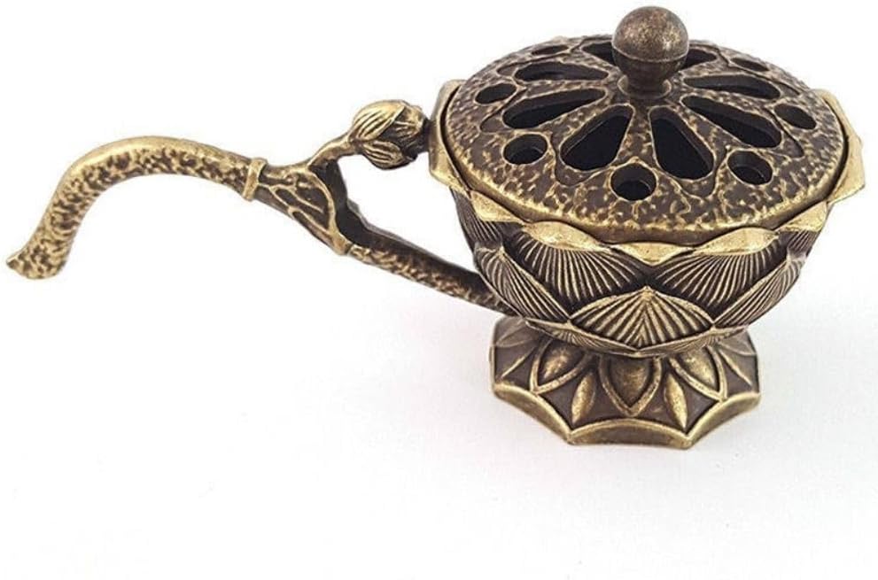 Leadigol Lotus Incense Burner Brass Holder for Cones