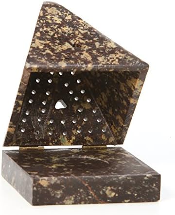 Hosleys 5 Inch High Soapstone Triangle Pyramid Incense Holder