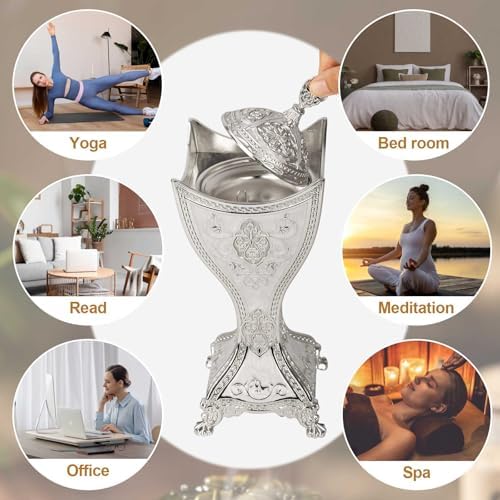 Bakhoor Incense Burner - 11 Inch Silver Trophy Shape