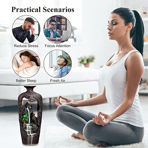 Mountain Waterfall Incense Burner with 20 Cones Tweezer and Mat