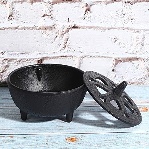 Gsycle Incense Burner Cast Iron Lotus Shape Censer With Lid