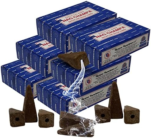 Nag Champa Incense Cones with Mat - Pack of 6