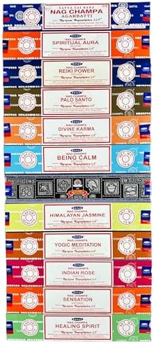 Satya Assorted Incense Sticks Set of 12 for Calm and Healing