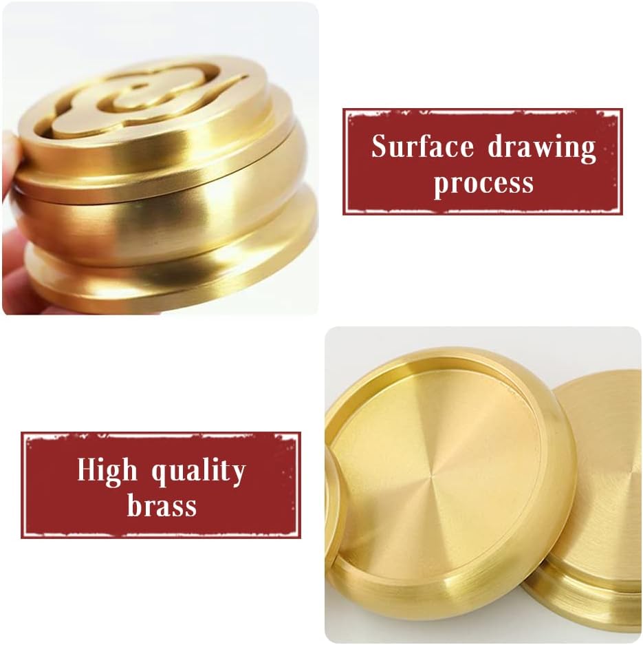 3 In 1 Mini Brass Incense Burner with Ash Press