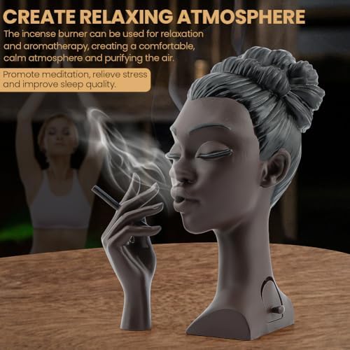 Elegant Black Woman Incense Burner for Home Decor