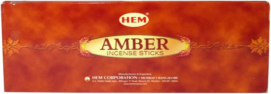 Hem Amber Incense Sticks 6 Pack - 9 Inches Long