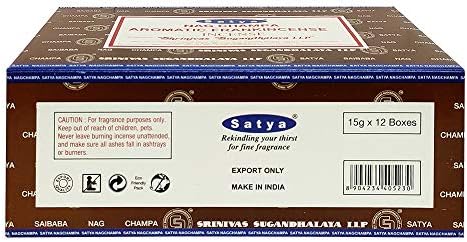 Satya Nag Champa Frankincense Incense Sticks 12 Boxes 15gms Each