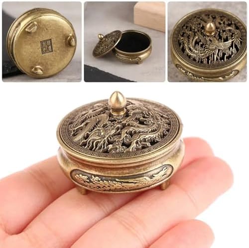 2 PCS Vintage Brass Incense Holders for Cones and Sticks