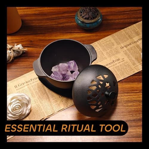Cast Iron Incense Burner Mini Cauldron for Sage and Charcoal