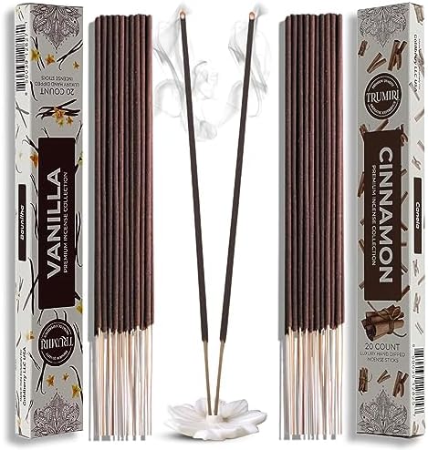 Trumiri Natural Incense Sticks - 40 Pack of Vanilla Cinnamon