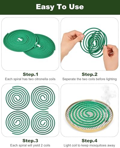 Elmeplh Mosquito Repellent Coils - 20 Coils with Stand