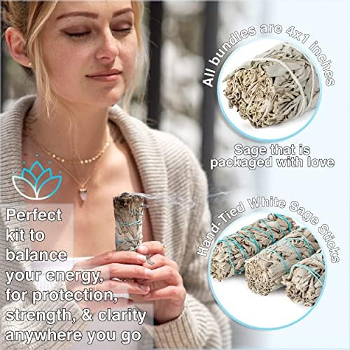 Handcrafted 4 Inch White Sage Sticks for Cleansing and Spiritual Rituals