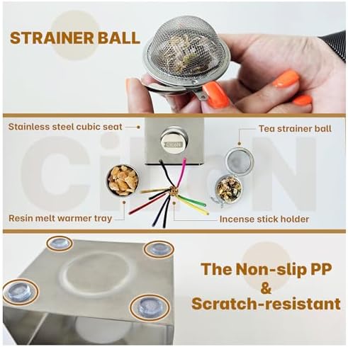 CiLon 4in1 Incense Holder with Tea Candle Warmer and Essential Oil Diffuser 1